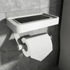 Toilet paper holder – Stainless steel – Wall-mounted with shelf – Modern bathroom accessory