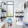 Towel rack – Aluminum – Black finish – Easy installation – Space-saving solution