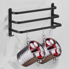 Towel rack – Aluminum – Black finish – Easy installation – Space-saving solution