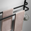Towel rack – Aluminum – Black finish – Easy installation – Space-saving solution