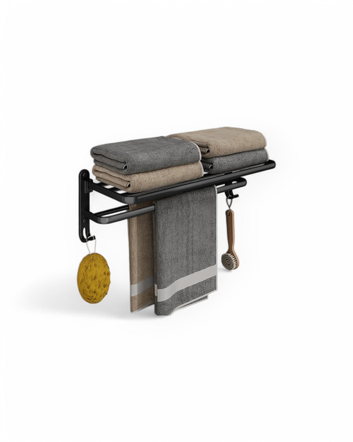 Towel rack – Matte metal – Elegant design – Modern bathroom storage solution