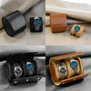 Luxury leather watch roll travel case with soft suede interior, 3-slot storage organizer for men’s wristwatches