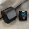 Luxury leather watch roll travel case with soft suede interior, 3-slot storage organizer for men’s wristwatches