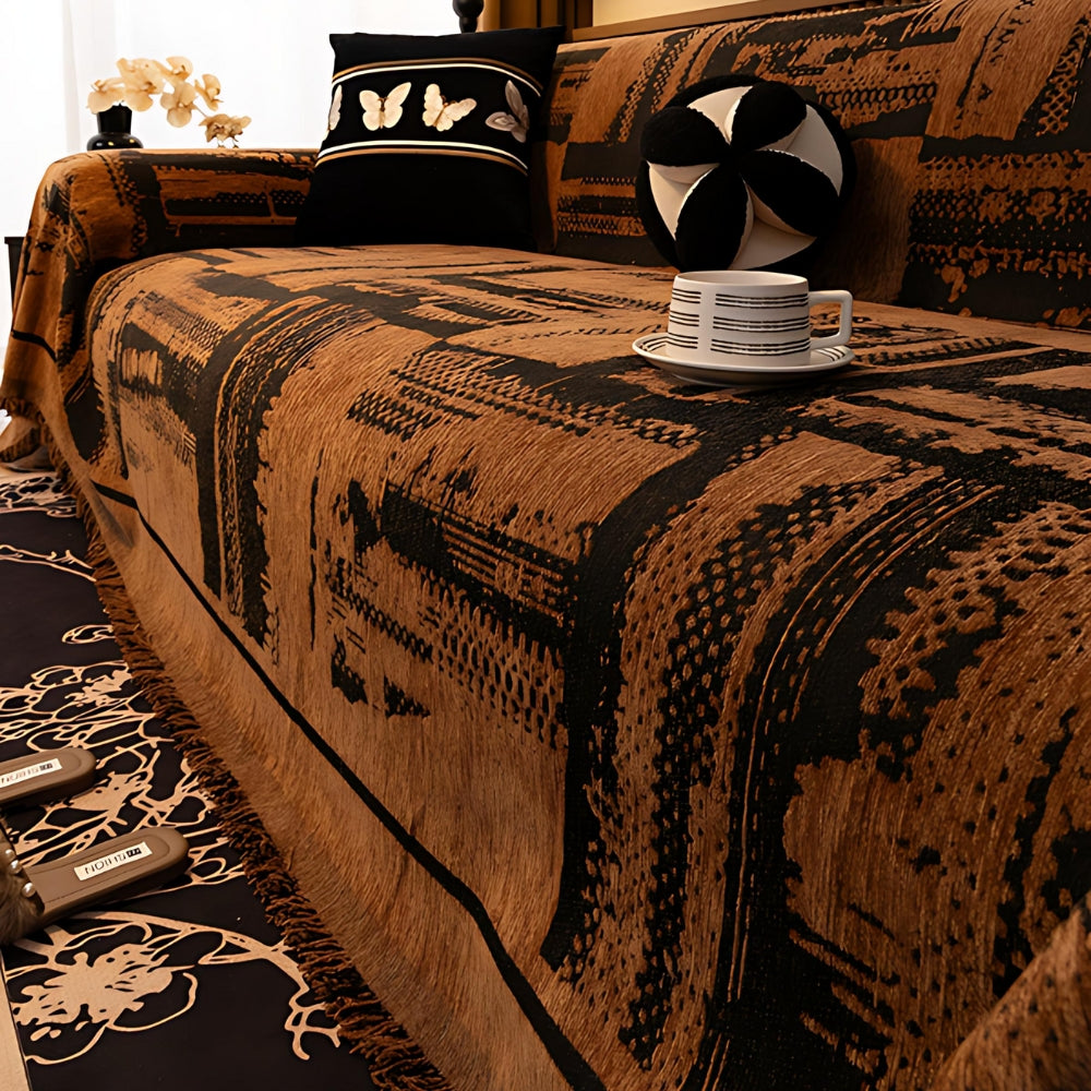 Tribal Geometric Chenille Sofa Cover