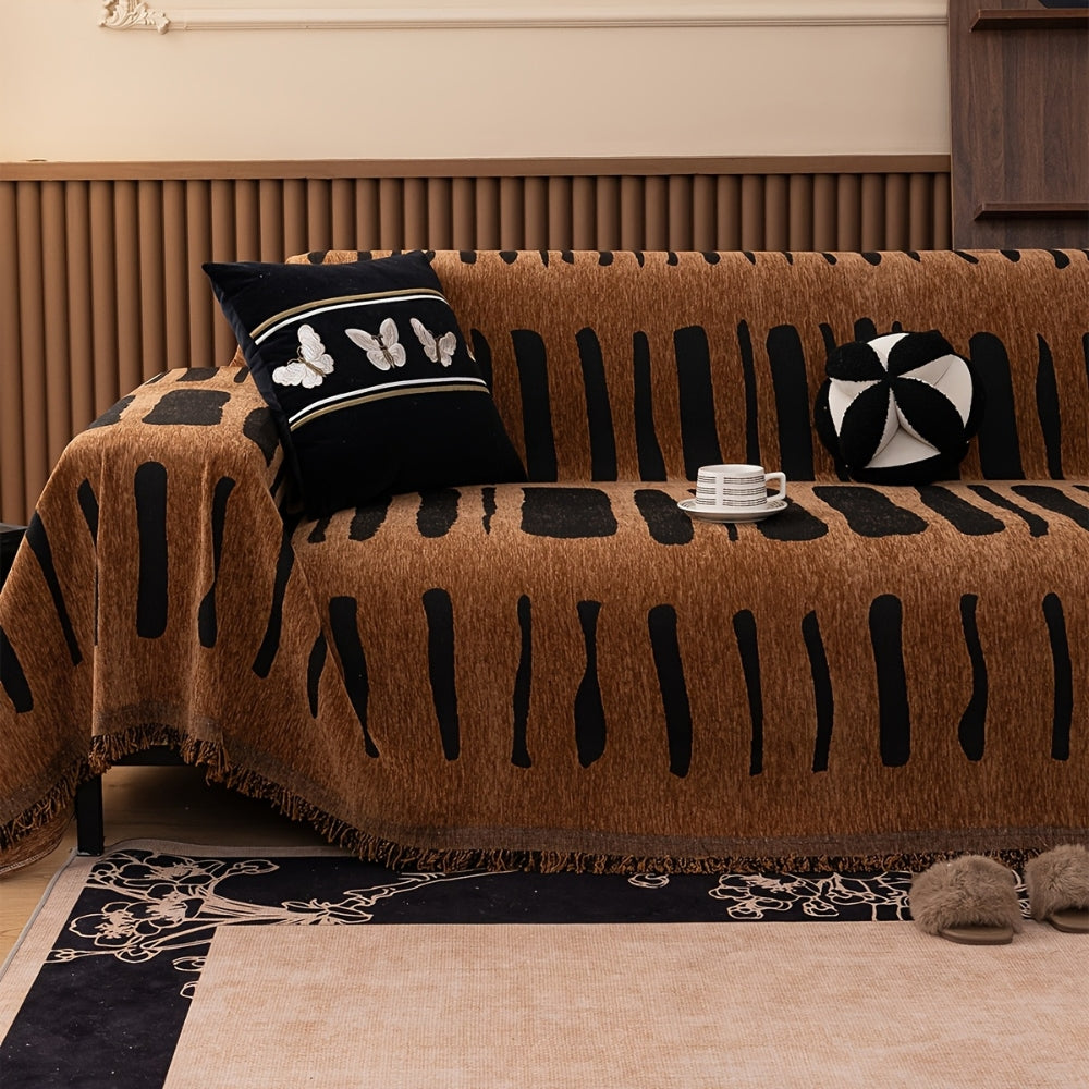 Tribal Geometric Chenille Sofa Cover