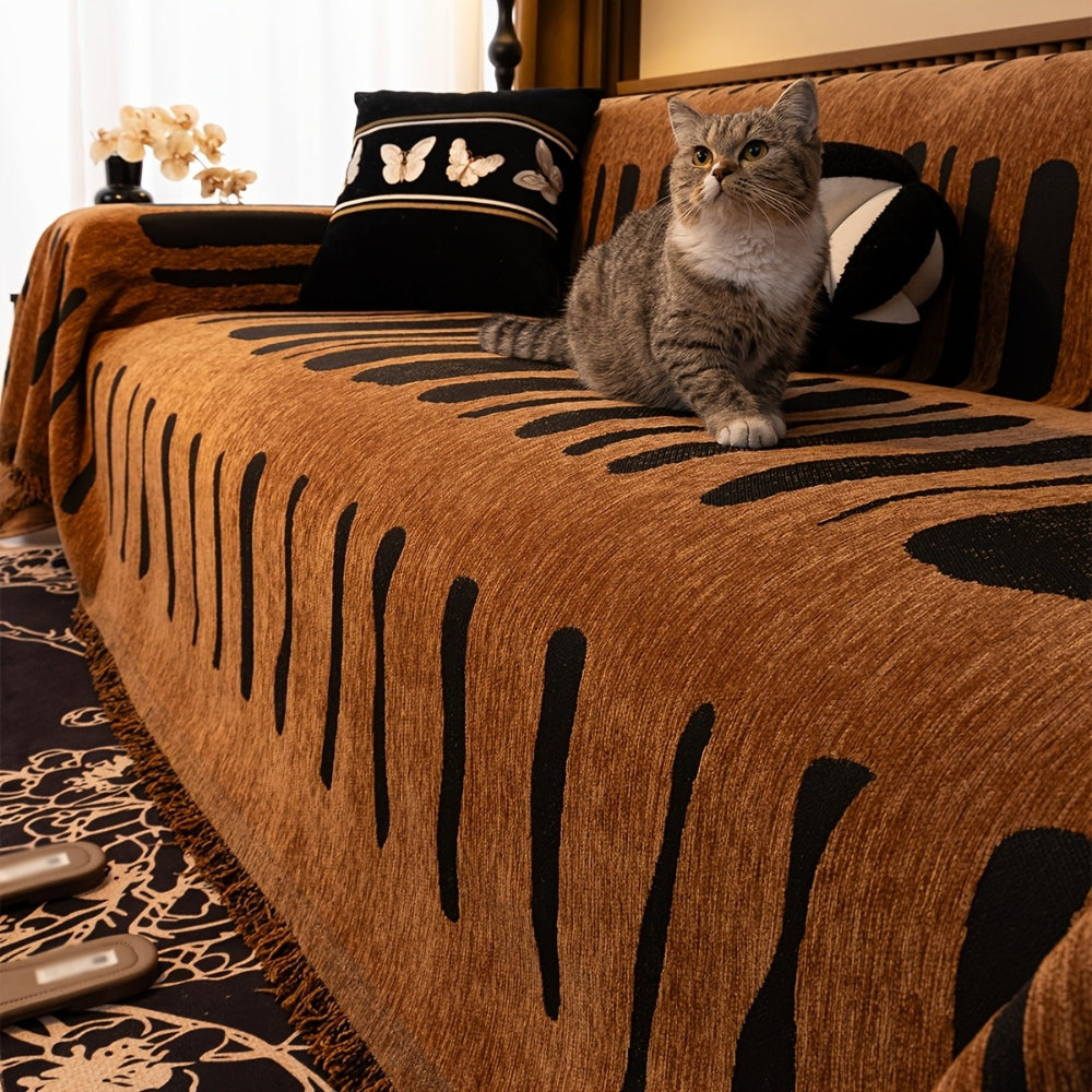 Tribal Geometric Chenille Sofa Cover