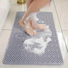 Non-slip grey bathtub mat with drainage holes – anti-skid shower floor mat for safe bathroom use