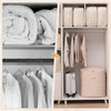 Beige vacuum compression storage bags with handles for clothes, bedding, and seasonal organization – space-saving airtight storage solution for home
