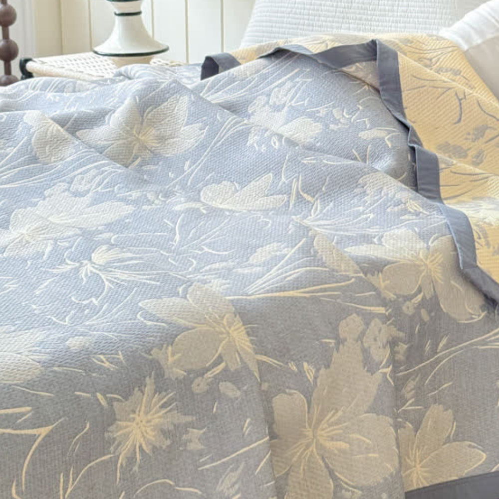 Velurelle Reversible Cotton Floral Blanket