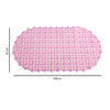 Purple oval non-slip shower mat with strong suction cups, PVC bathroom safety floor mat for tub or shower