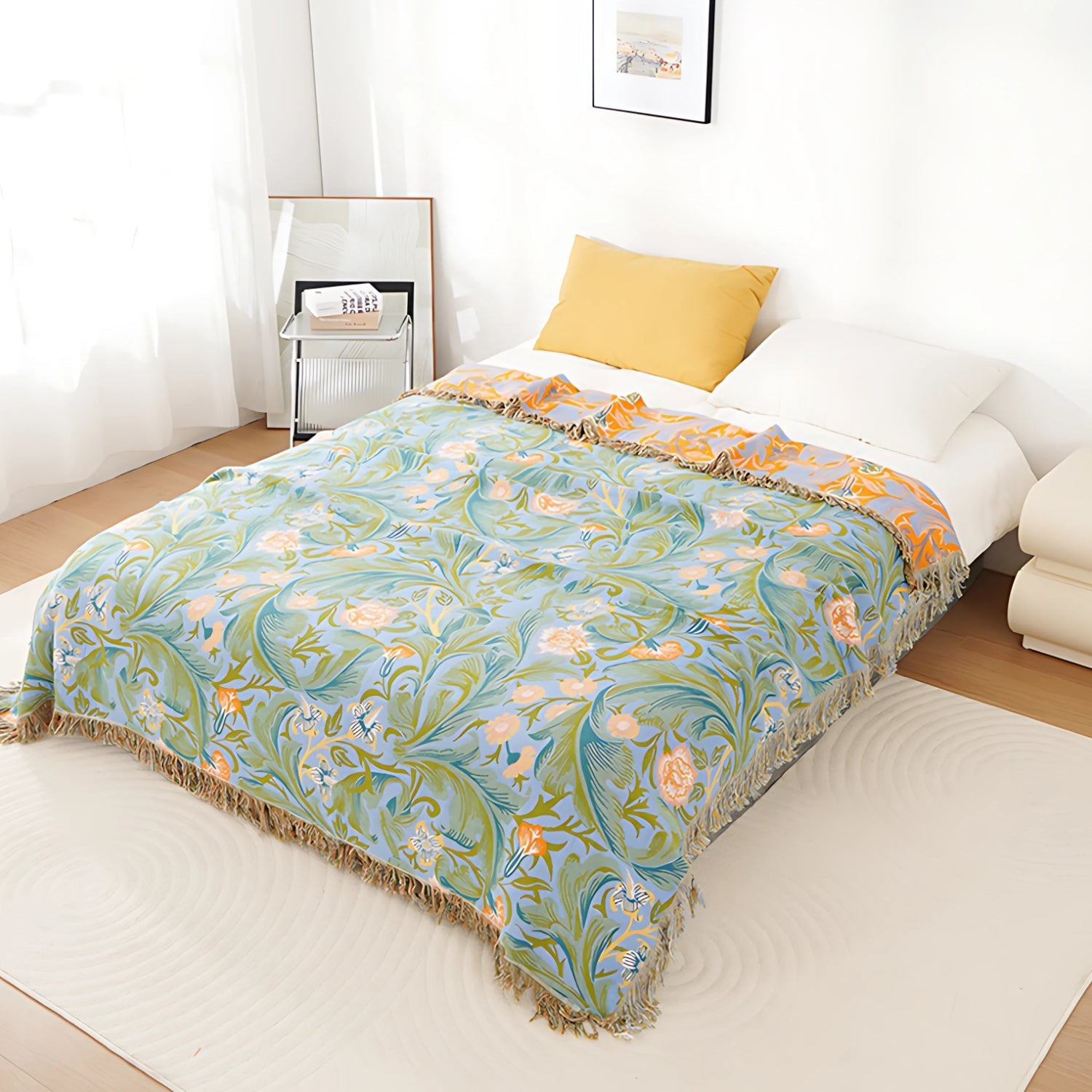 Vintage Floral Tapestry Throw Blanket