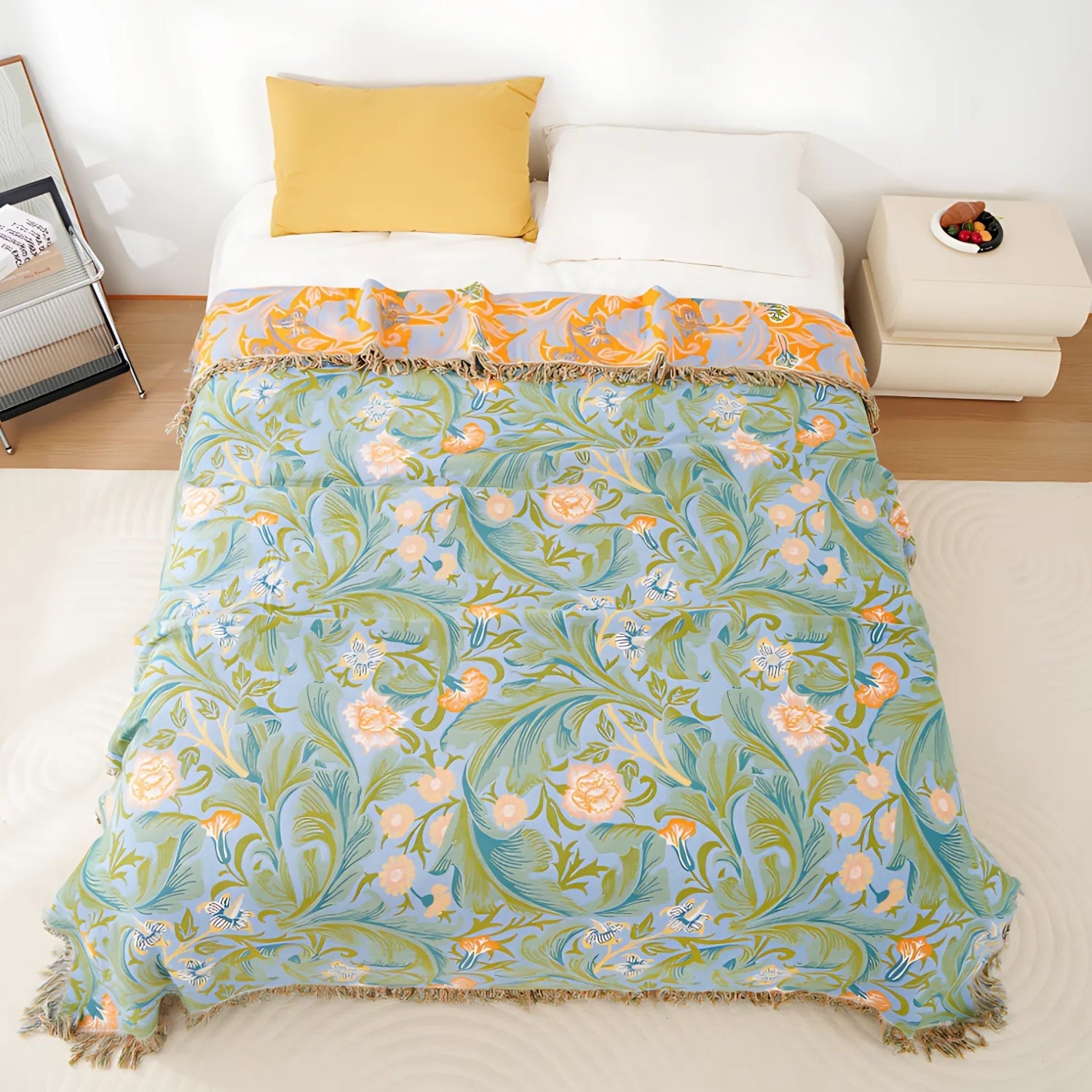 Vintage Floral Tapestry Throw Blanket