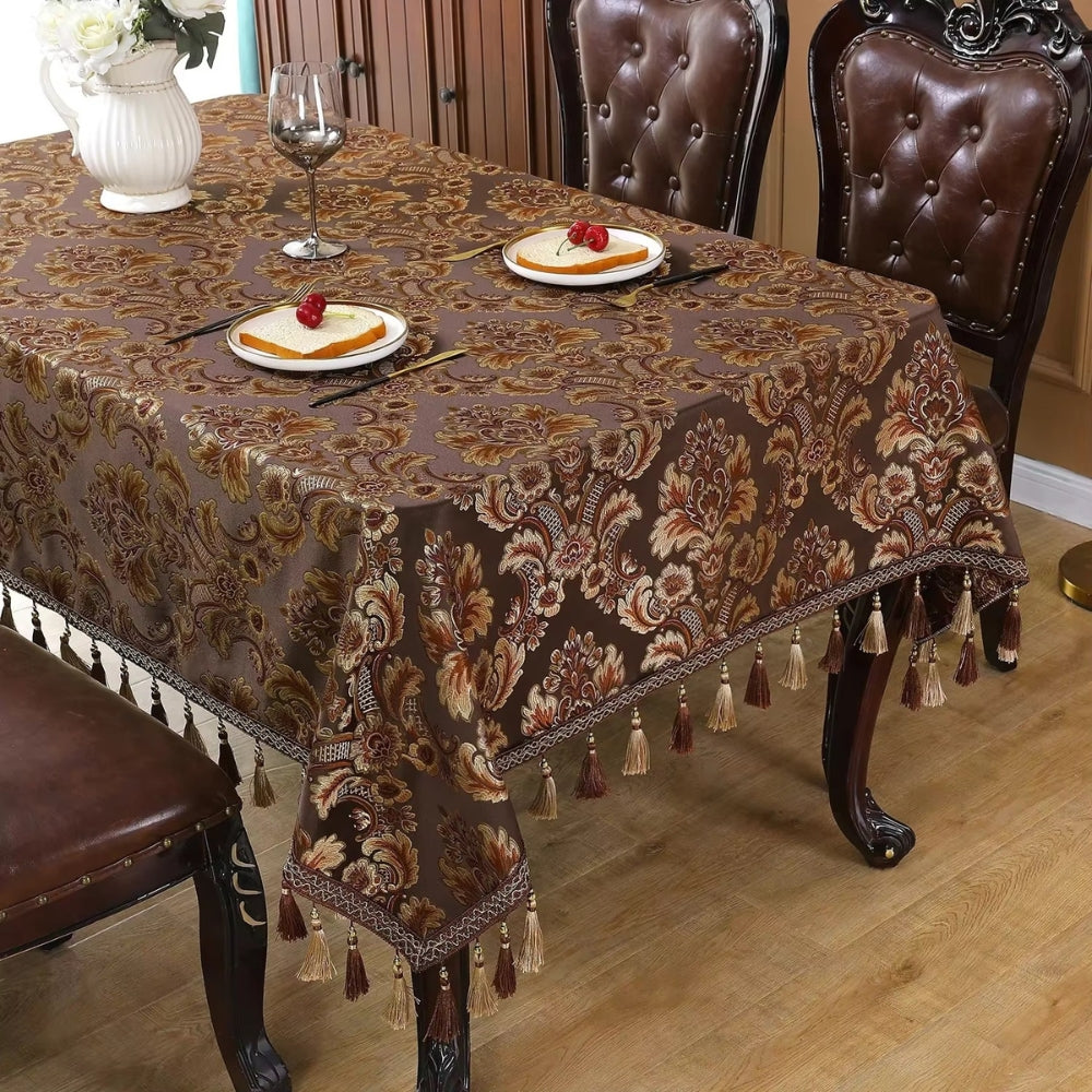 Vintessa Vintage Embroidered Tassel Tablecloth