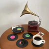 Vinyl record coasters – Retro design – Set of 6 – Durable and anti-slip drink mats