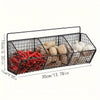 Wall-Mounted Kitchen Storage Basket – Durable Iron – Black – Organizes Spices and Vegetables