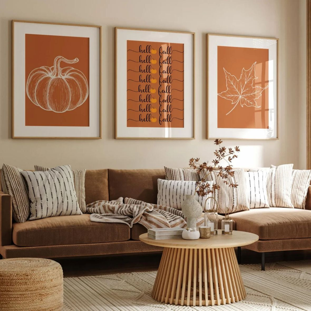 Wall art set – Unframed prints – Warm autumn tones – Cozy fall decor – 16 x 24 in