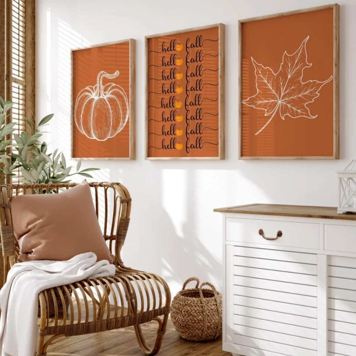 Wall art set – Unframed prints – Warm autumn tones – Cozy fall decor – 16 x 24 in