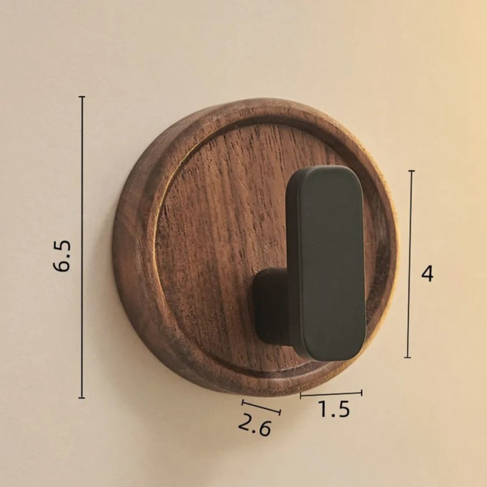 Wall hook – Solid walnut wood – Minimalist Nordic design – Perfect key holder for wall or coat hooks