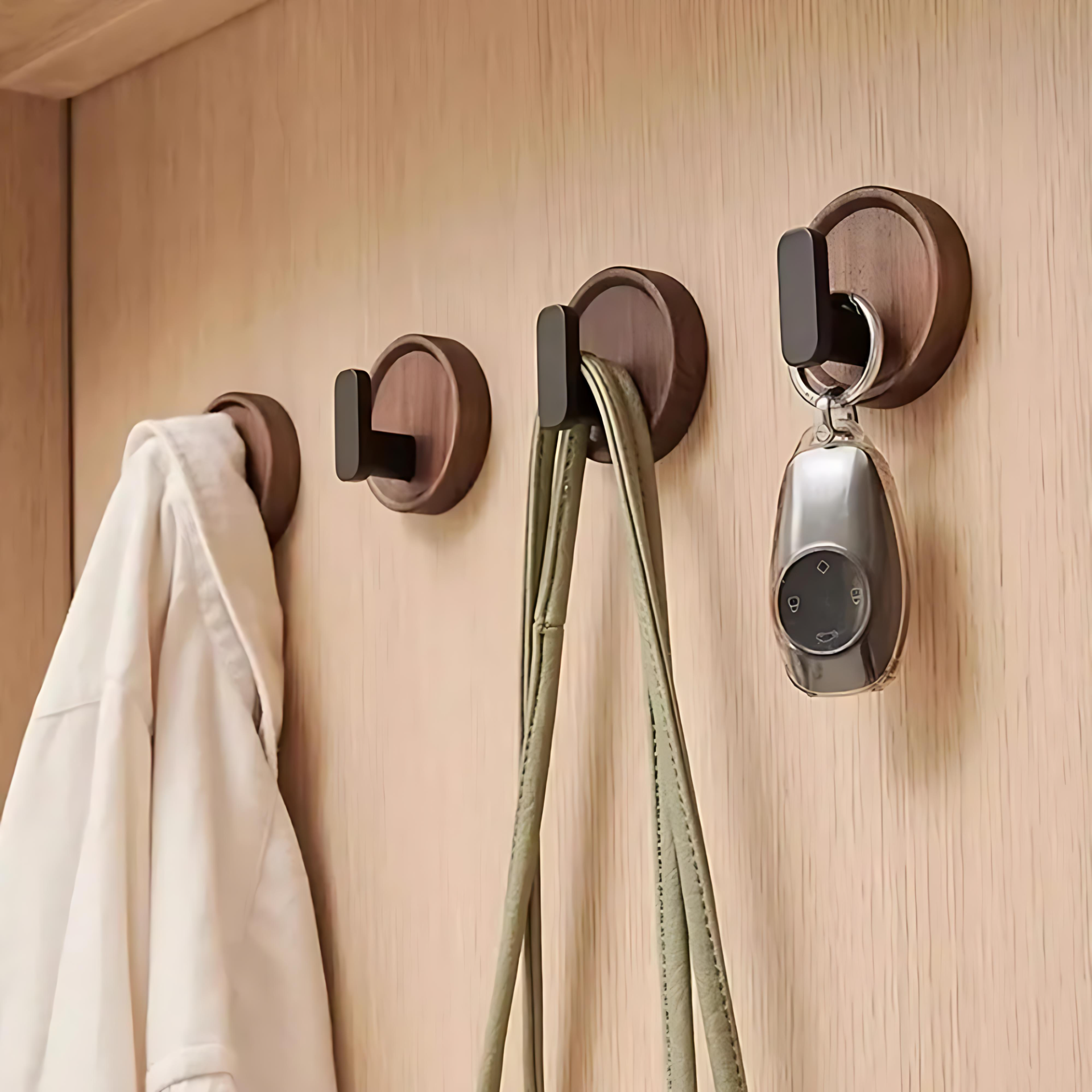 Wall hook – Solid walnut wood – Minimalist Nordic design – Perfect key holder for wall or coat hooks