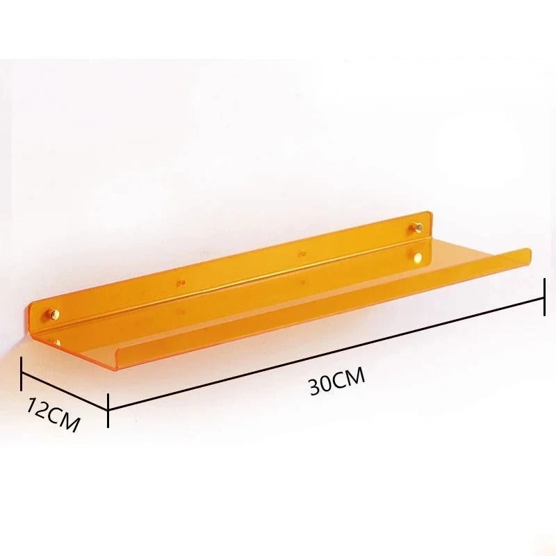Wall mounted shelf – Premium acrylic – Modern design – Space-saving organizer for bathroom or living room