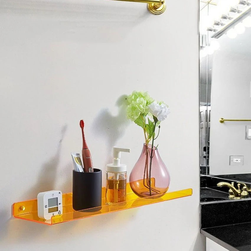 Wall mounted shelf – Premium acrylic – Modern design – Space-saving organizer for bathroom or living room