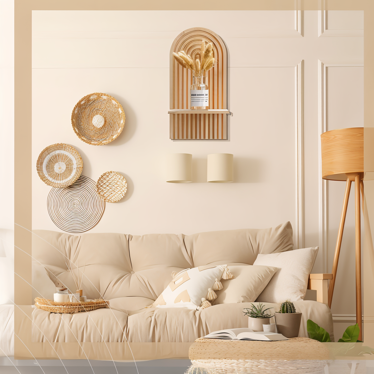 Wall shelf – Minimalist wood – Arch design – Scandinavian style – 6.7 x 4.7 x 13.8 in