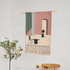 Wall tapestry – Handwoven cotton – Geometric design with tassels – Boho-chic home decor