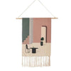 Wall tapestry – Handwoven cotton – Geometric design with tassels – Boho-chic home decor