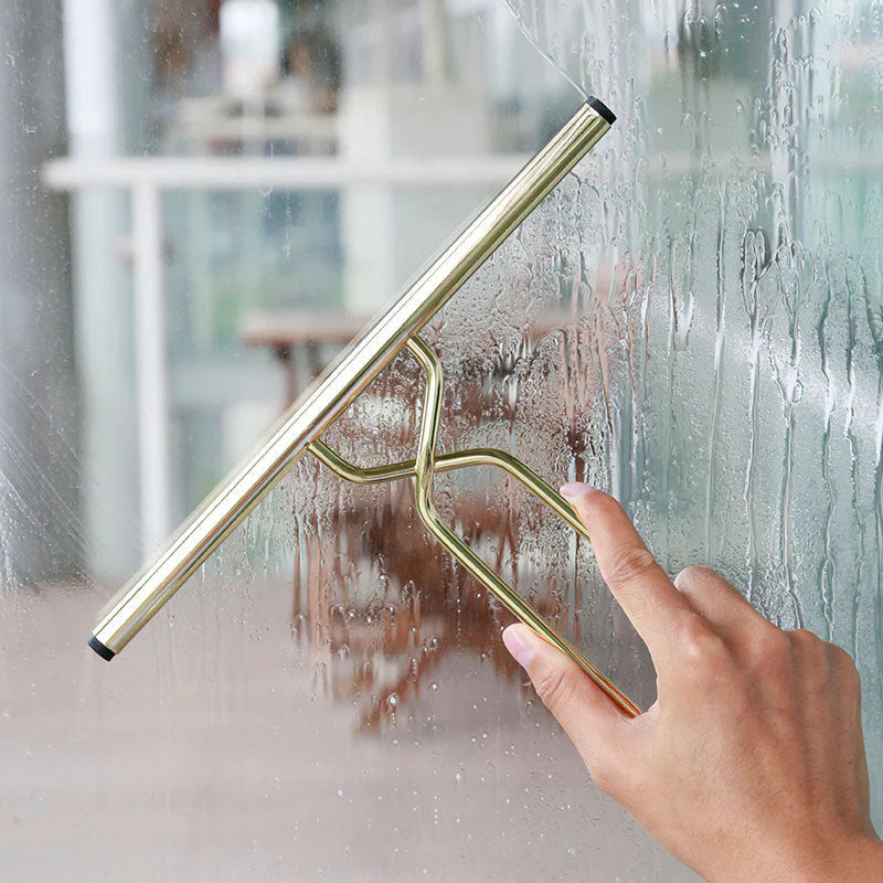 Water squeegee – Premium stainless steel – Elegant black design – Modern bathroom cleaning tool