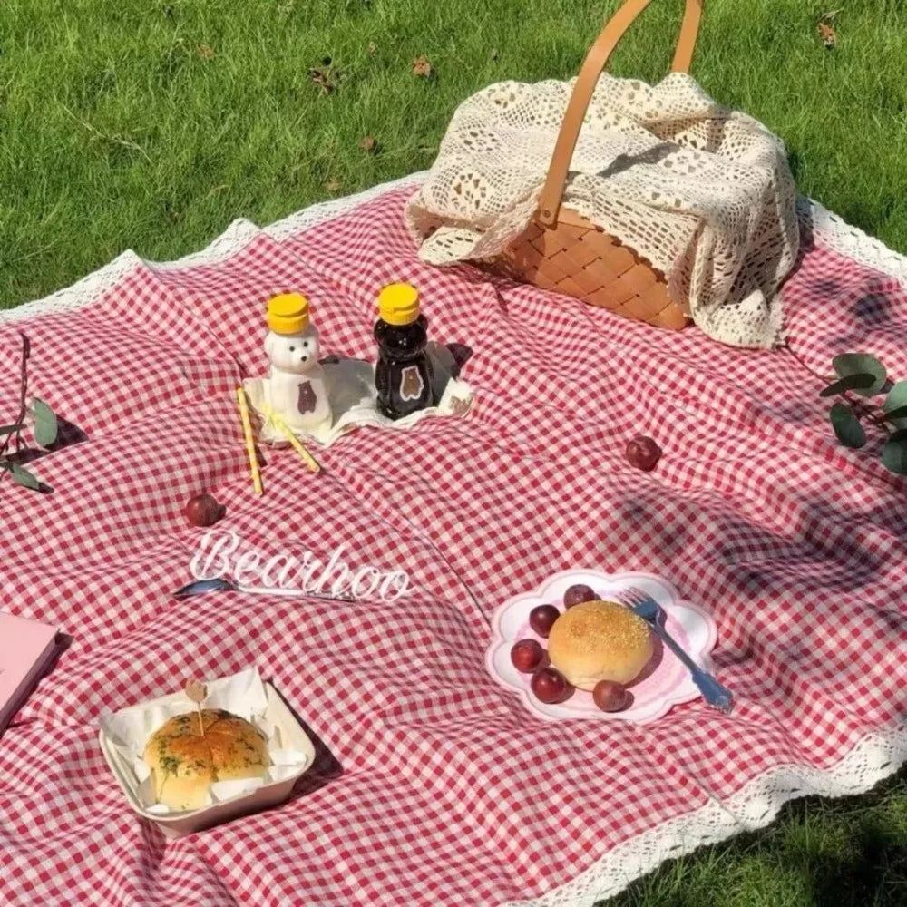 Picnic Mat - Thickened Red Checkered Outdoor Blanket, Multiple Sizes Available