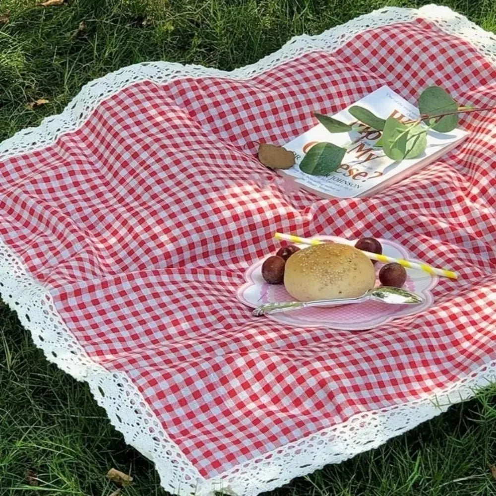 Picnic Mat - Thickened Red Checkered Outdoor Blanket, Multiple Sizes Available