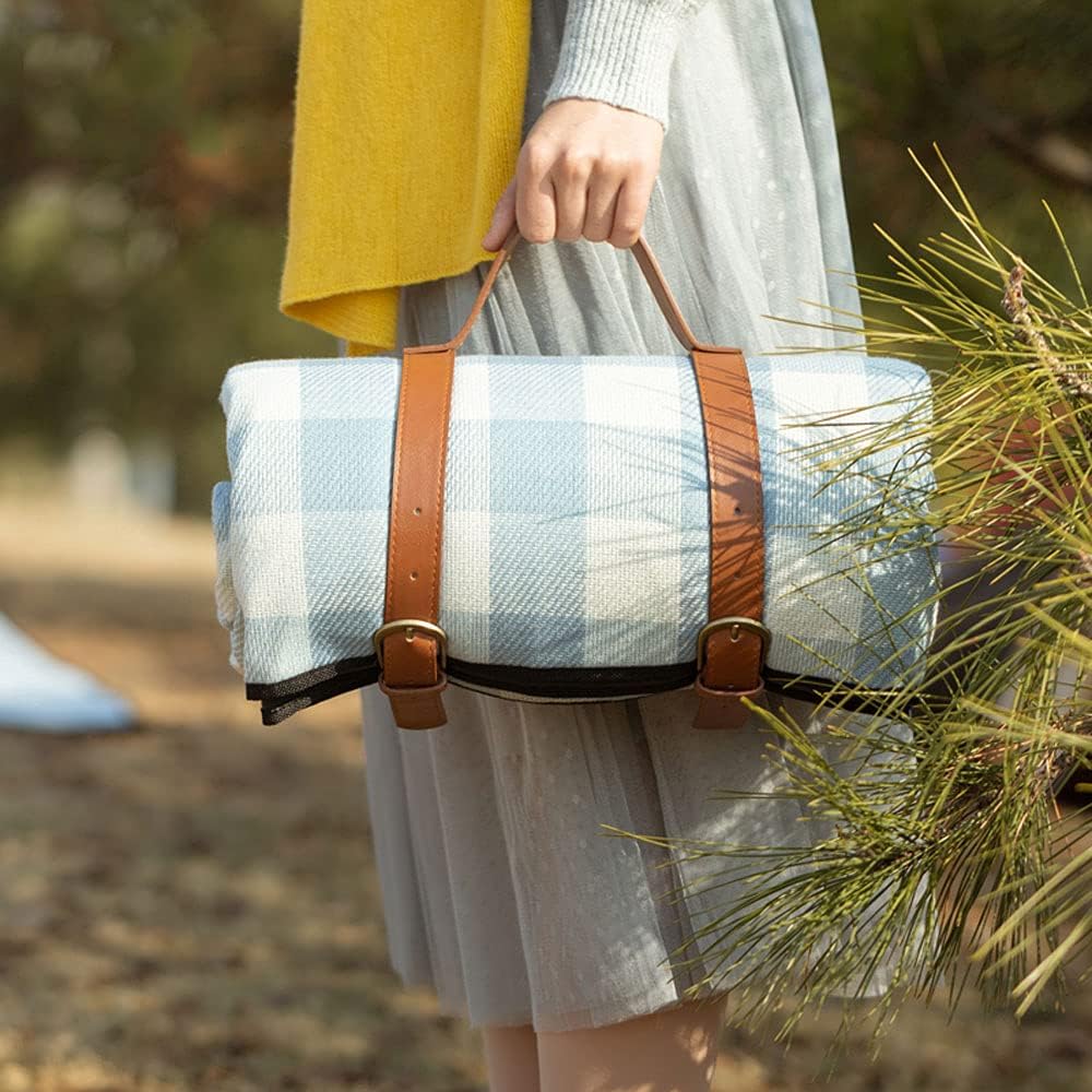 Waterproof picnic blanket – Foldable outdoor mat – 59 x 79 in – Ideal for beach, park, and camping