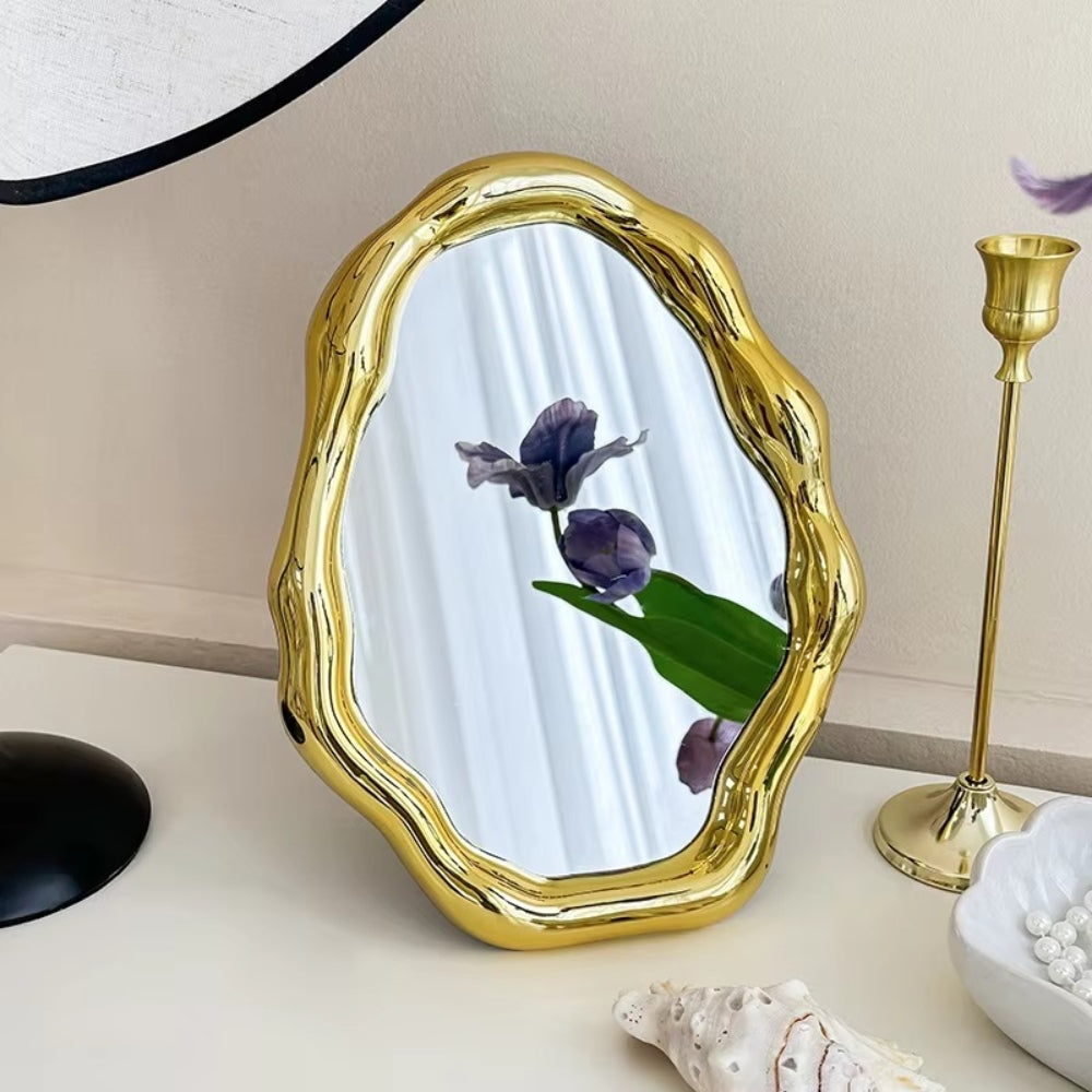 Wave Sculptural Tabletop Mirror