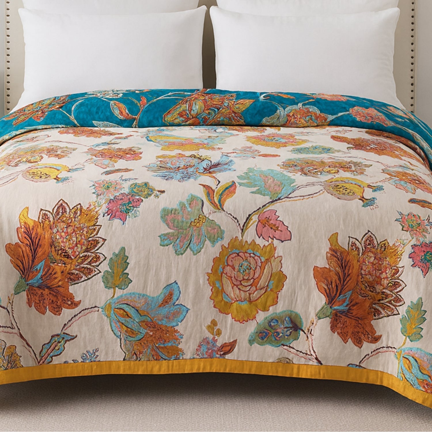 Wildbloom Reversible Flora Cotton Blanket