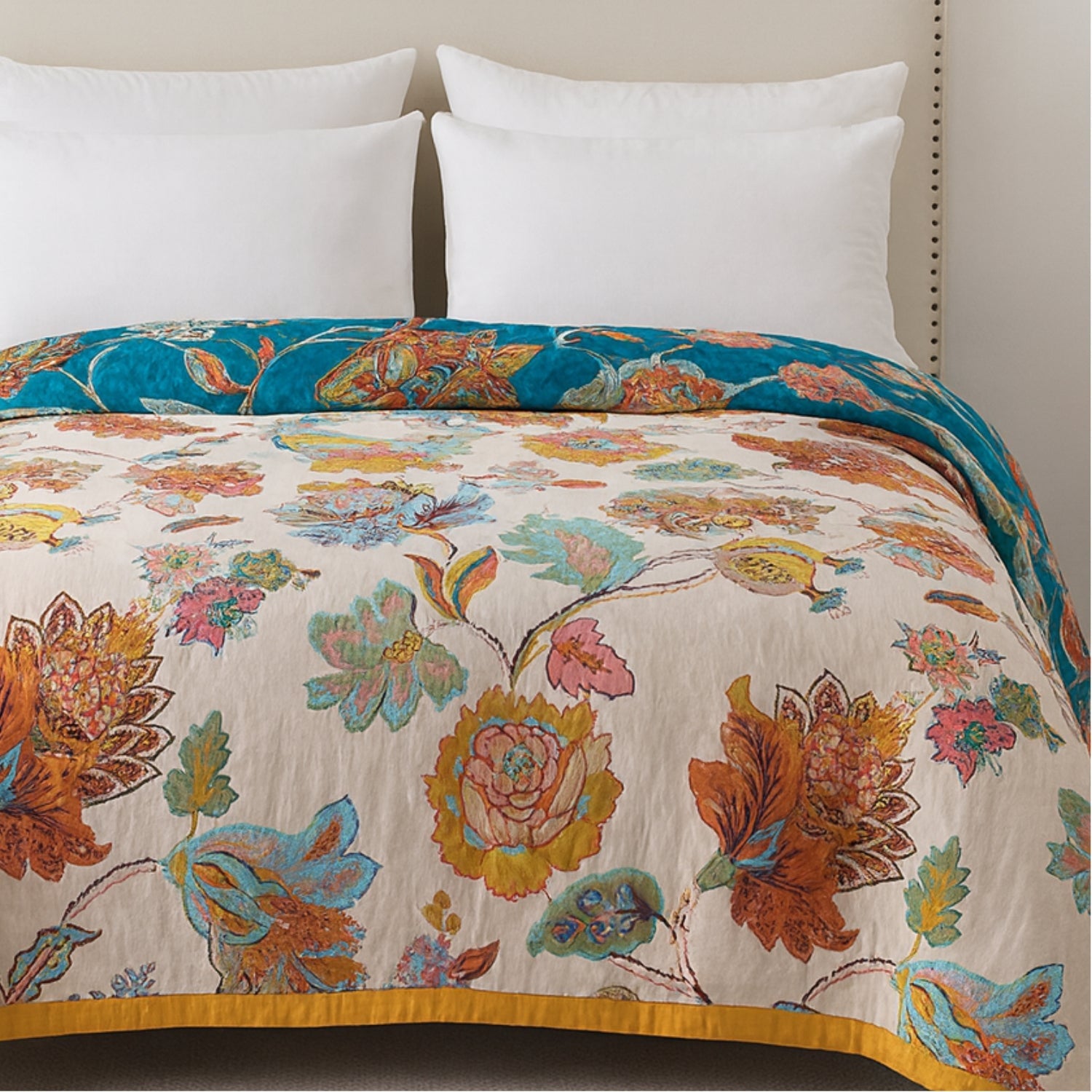 Wildbloom Reversible Flora Cotton Blanket