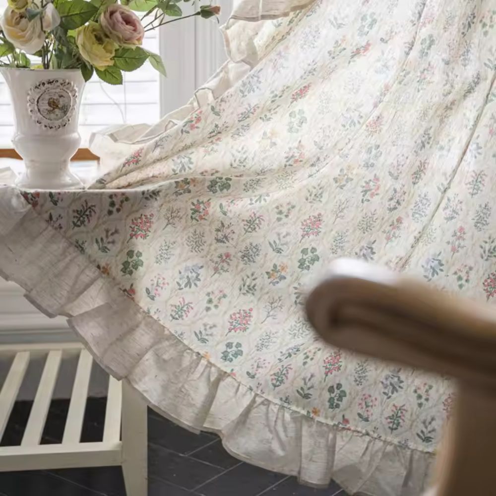 Wildflower Lace Ruffle Curtain