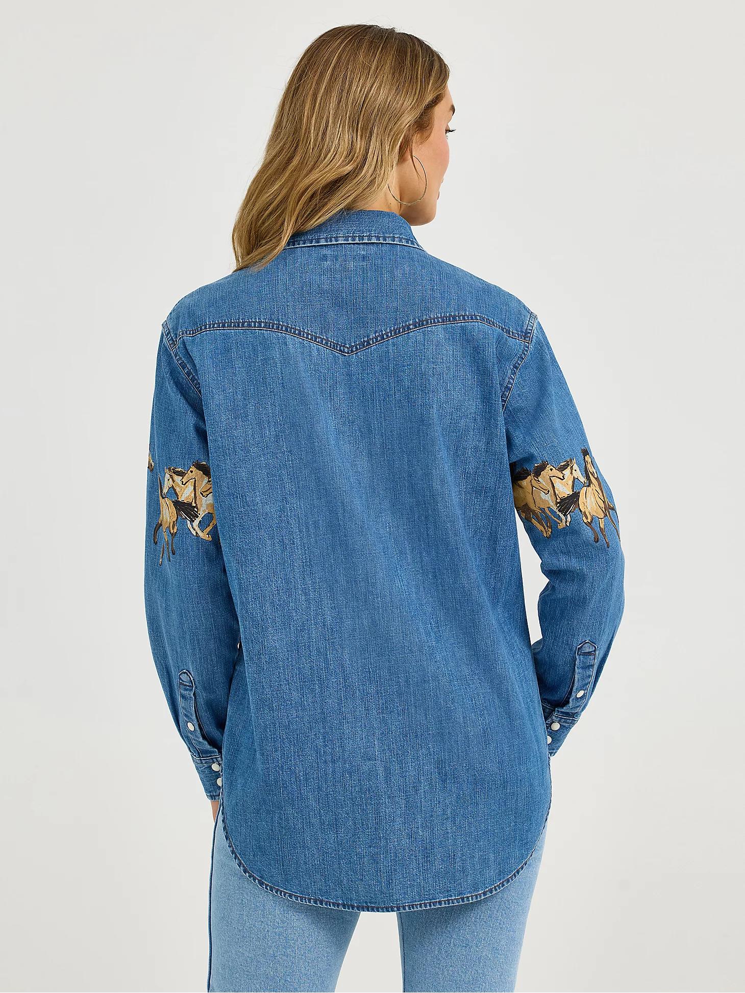 Horses Boyfriend Western Snap Shirt