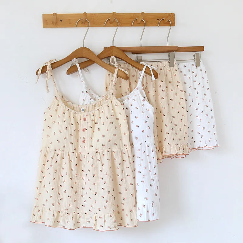 Women's Cotton Pajama Set - Soft Top and Shorts, Best Pajamas for Women for Home Comfort