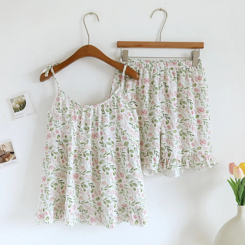 Women's Cotton Pajama Set - Soft Top and Shorts, Best Pajamas for Women for Home Comfort