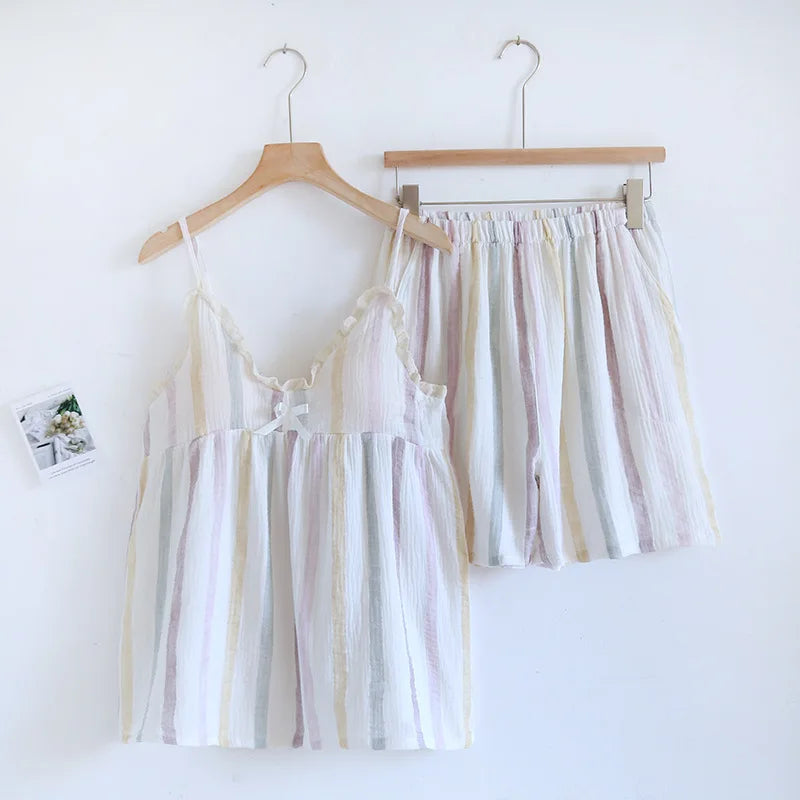 Women's Cotton Pajama Set - Soft Top and Shorts, Best Pajamas for Women for Home Comfort