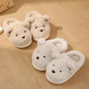 Womens slippers – Soft plush – Cute teddy bear design – Cozy indoor footwear – Available in khaki or white