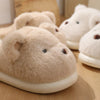 Womens slippers – Soft plush – Cute teddy bear design – Cozy indoor footwear – Available in khaki or white