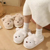 Womens slippers – Soft plush – Cute teddy bear design – Cozy indoor footwear – Available in khaki or white