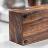 Wooden espresso tamper station with portafilter holder, barista coffee tool organizer for home or cafe
