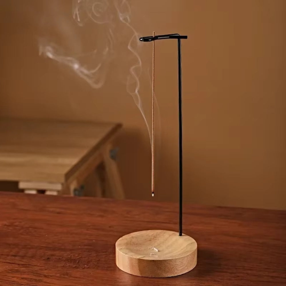 Wooden Incense Burner with Metal Holder