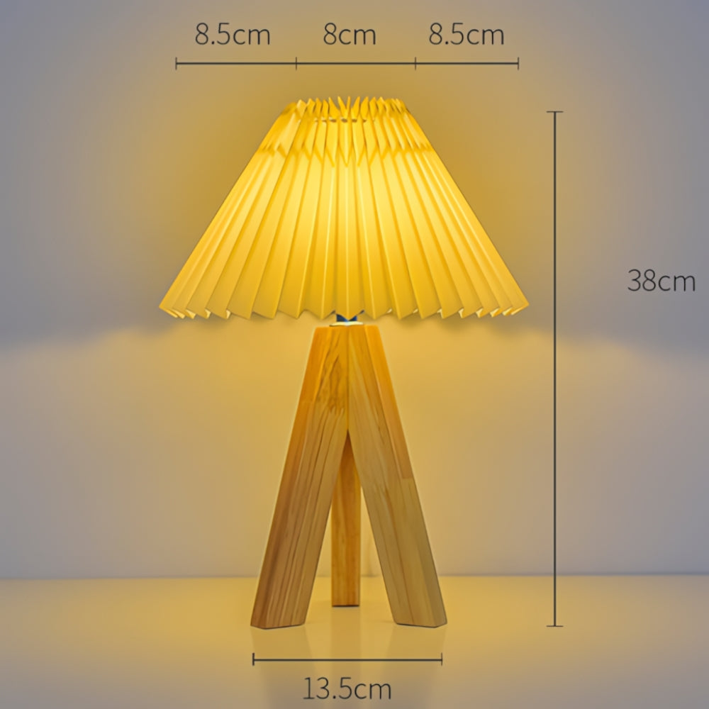 Wooden Tripod USB Table Lamp
