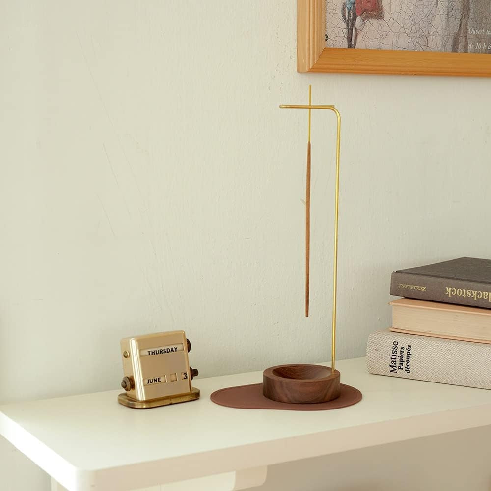 Wooden Incense Burner with Metal Holder