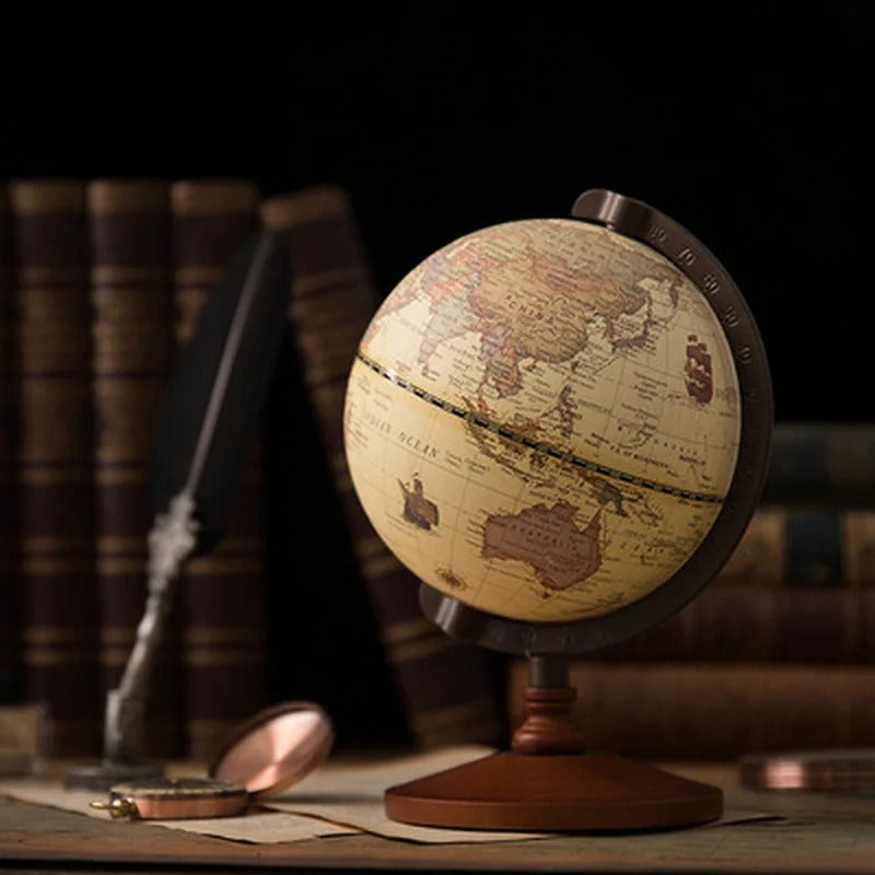 World globe – Retro-style – Brown map –  Elegant home decor