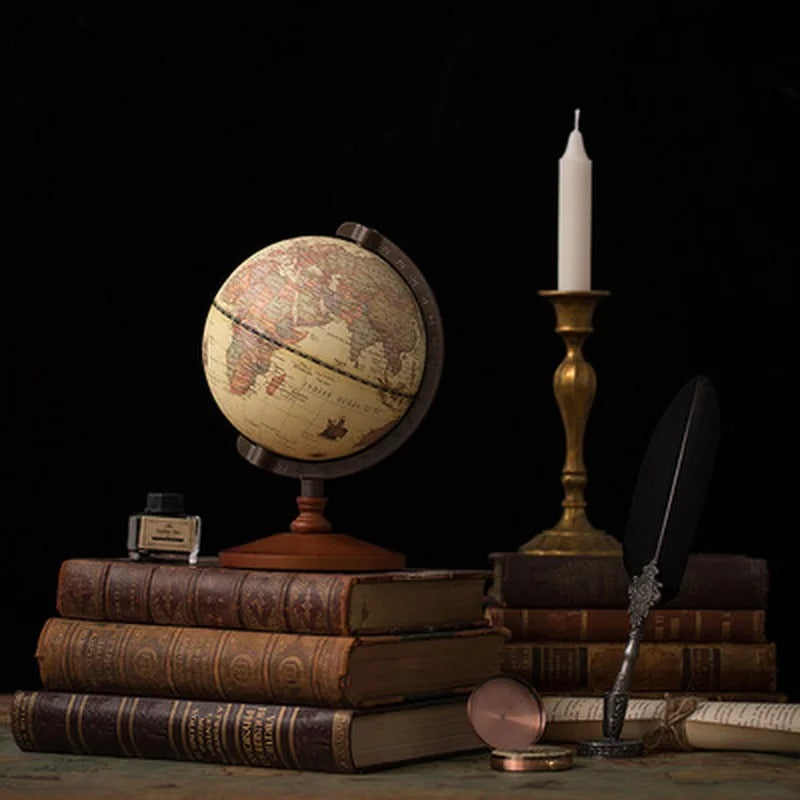 World globe – Retro-style – Brown map –  Elegant home decor