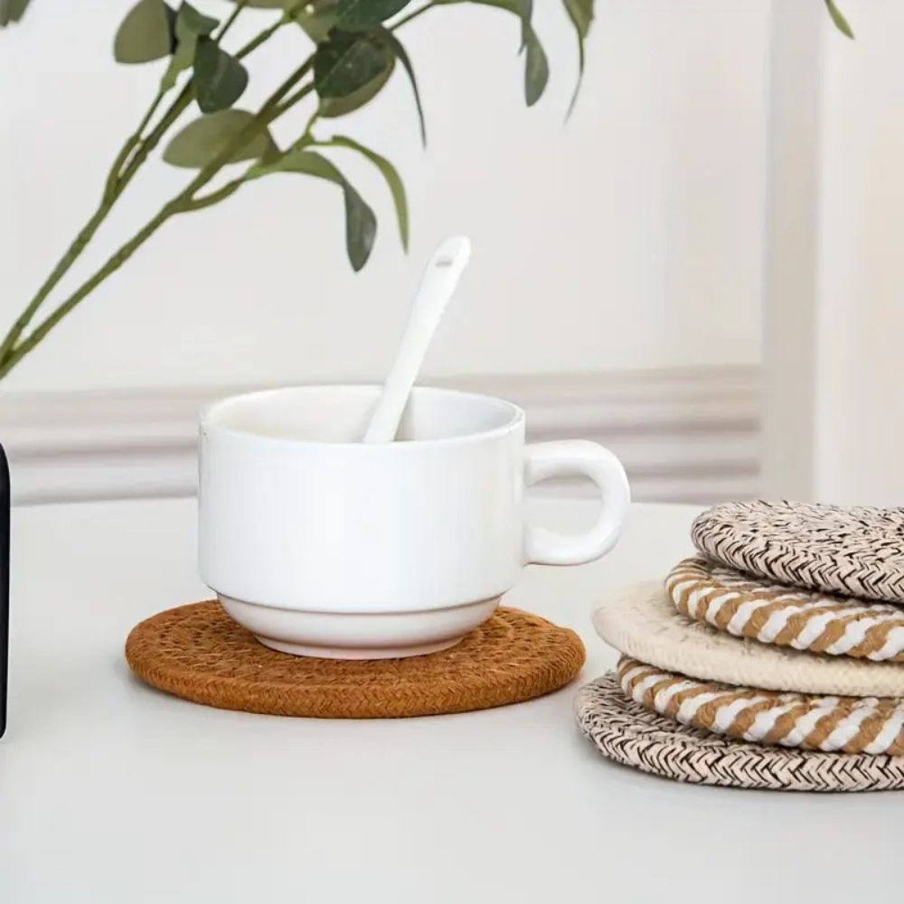 Woven Whirl Coaster Set | 8Pcs Set